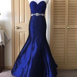 Strapless Royal Blue Jovani Gown